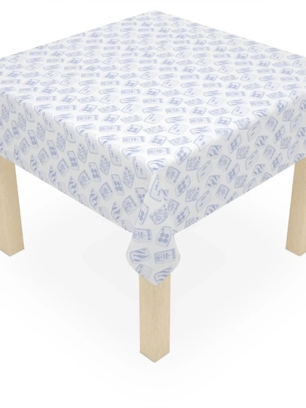 Blue & White Patterned Tablecloth – Home Dining